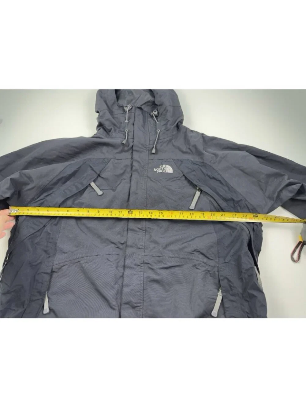 North Face Hyvent Waterproof Jacket Mens Size L Black Hooded Outdoor Hiking